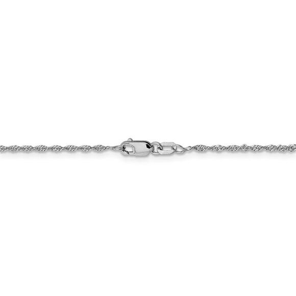 1.3mm 14k White Gold Diamond Cut Singapore Chain Necklace, 20 Inch - Picture 4 of 8